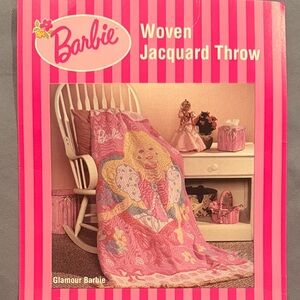 Barbie Pink Striped Jacquard Throw
